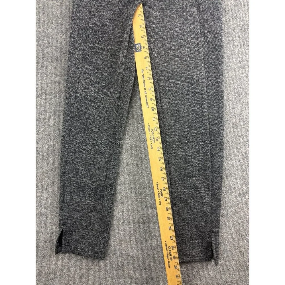 Athleta Tight Crop Pants Leggings Women's XS Black White 2 Zip Pockets Slit Hem - Picture 5 of 8